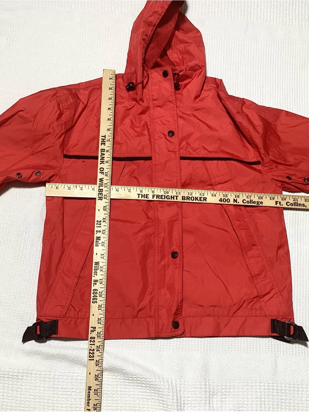 Eddie Bauer Size XS Red Windbreaker Hooded Jacket Front Zip Closure - Picture 6 of 8